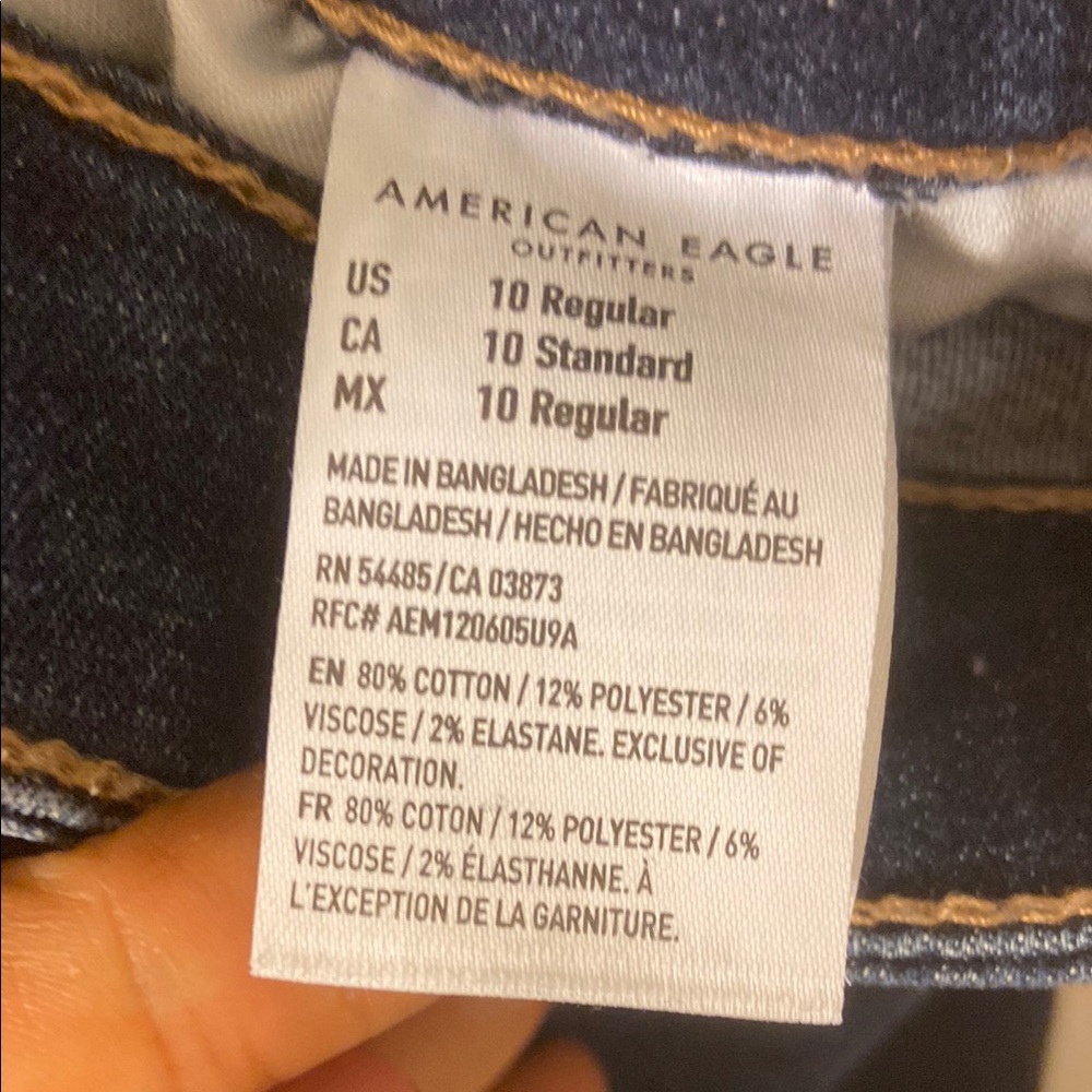 American Eagle Outfitters Blue Skinny Jeans High-Rise Stretch - Picture 5 of 5